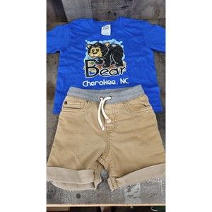 Toddler Cute Summer Outfit bear Cherokee NC with Shorts set
